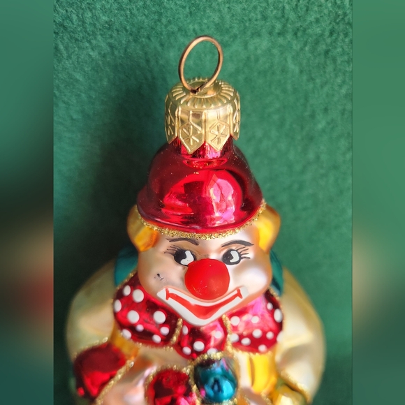 Vintage Glass Clown Ornament Christmas Decor - Picture 2 of 7